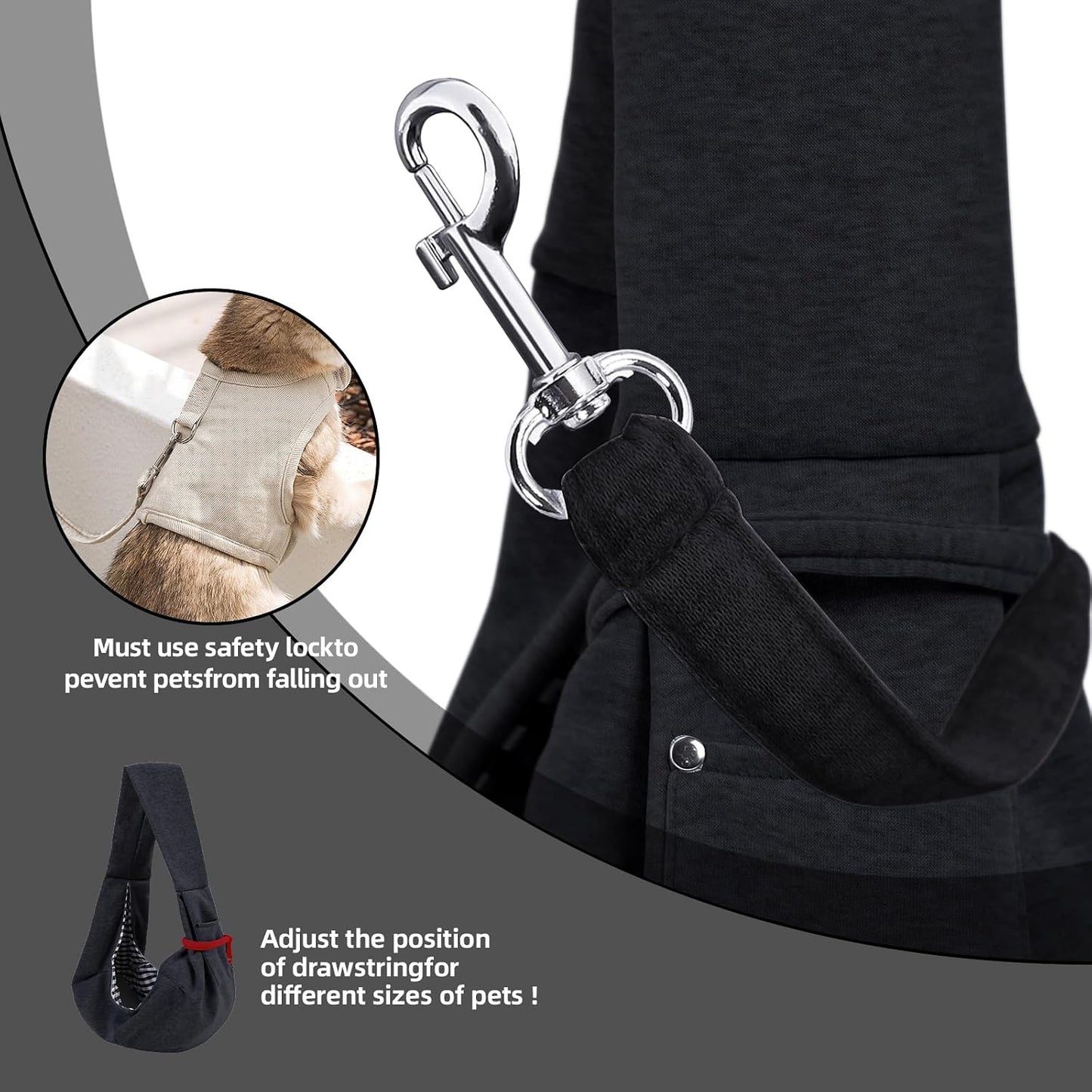 Furzino CozyCarry Pet Sling, Reversible Hands Free Carrier for Small Dogs and Cats