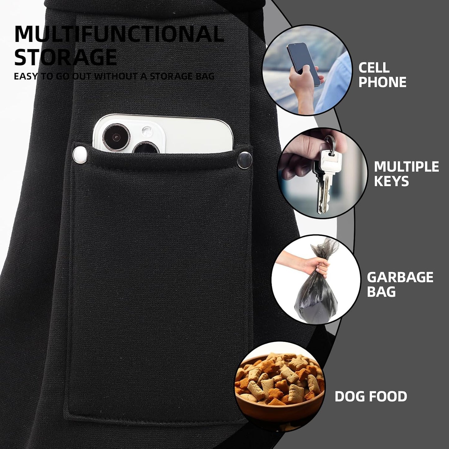 Furzino CozyCarry Pet Sling, Reversible Hands Free Carrier for Small Dogs and Cats